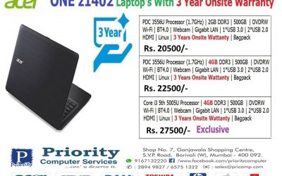Acer Laptop With 3 Years Onsite Warranty